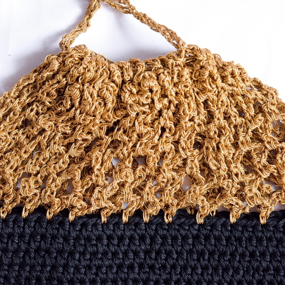 Vintage 1940s Crochet Drawstring Purse - Picture 3 of 3